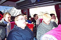Rckreise im Bus: Heiner, Tobias, Martin, Jrn, Holger und Arne.